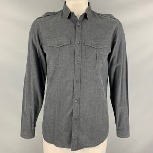 BURBERRY PRORSUM Fall 2010 L Gray Cotton Button Up Long Sleeve Shirt